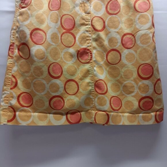 Talbots Ladies Size 6 Orange/Yellow Geo Print A-Line Skirt Cotton Stretch GUC - Picture 3 of 8